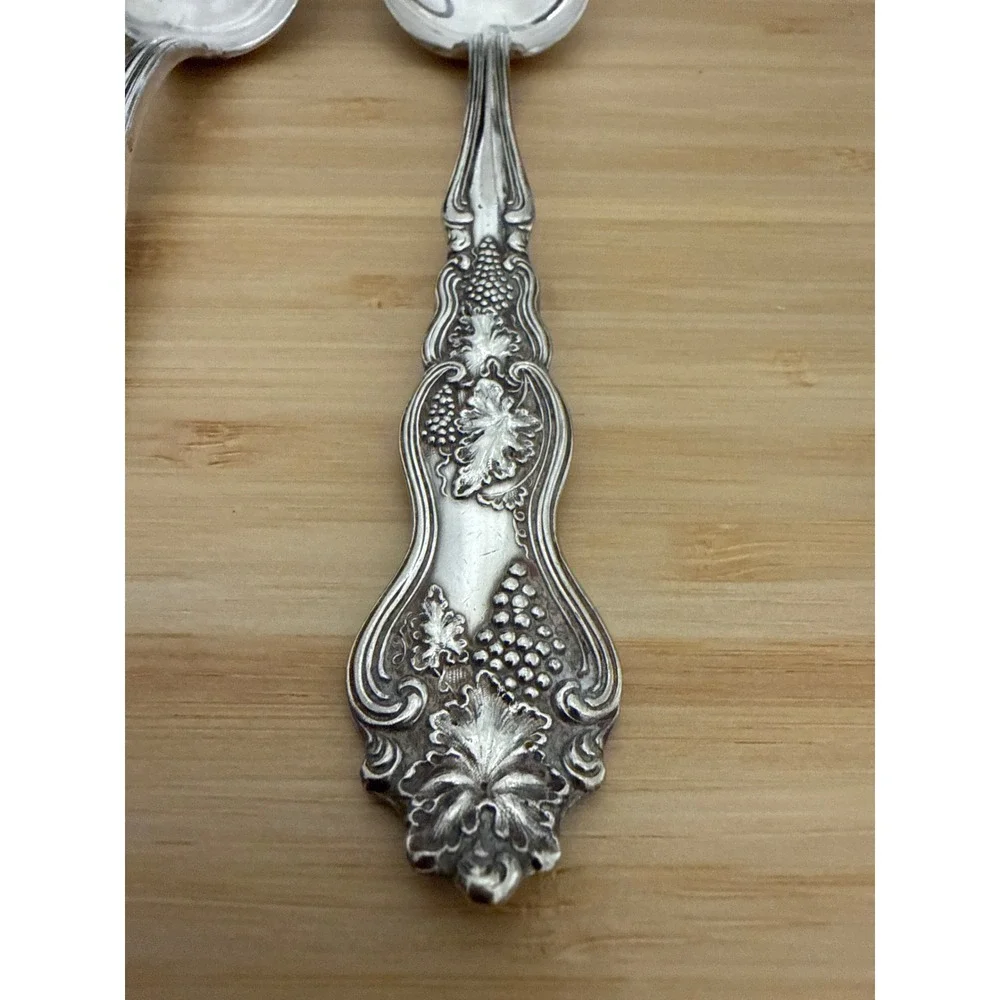 Moselle 1904 Antique Silverplate‎ Tablespoons Set 3 Floral Grape Pattern